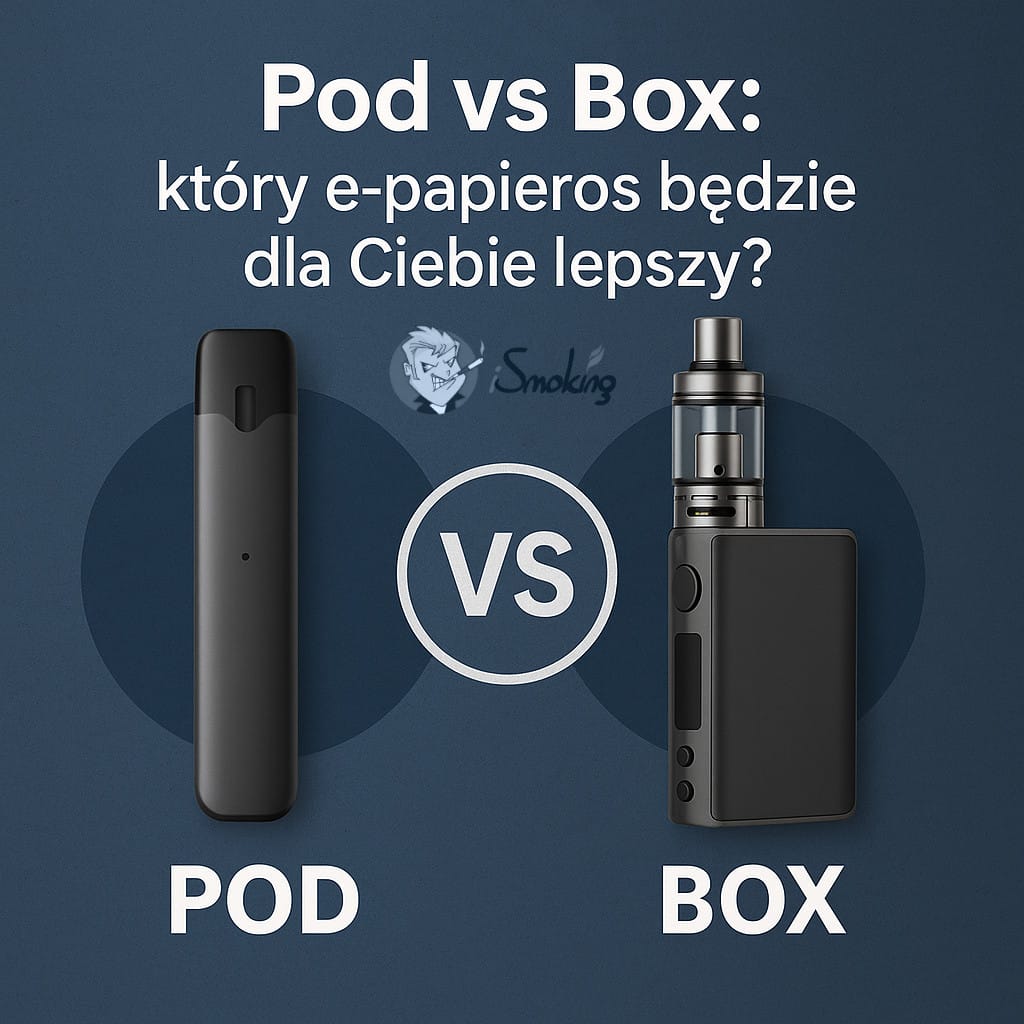 Porównanie rozmiarów dwóch e-papierosów: małego, kompaktowego urządzenia z mniejszą baterią i dużego modu z potężnym akumulatorem.